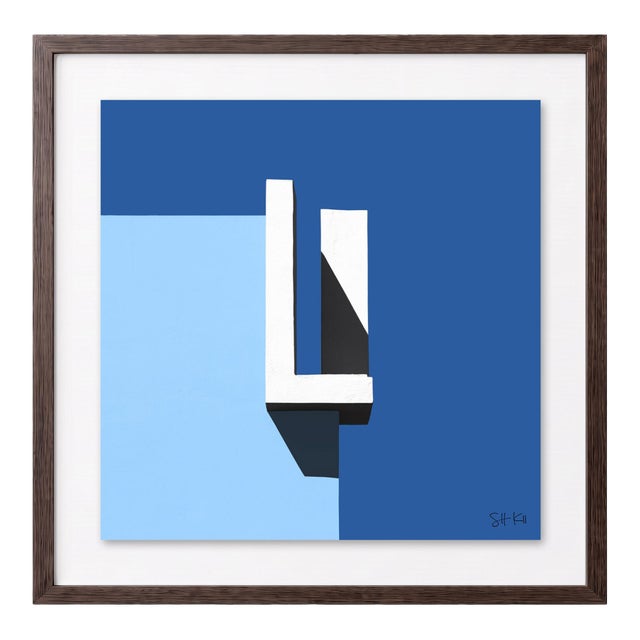 “Muralla Roja 25” Giclee Archival Pigment Print 24x24 Framed in Walnut For Sale