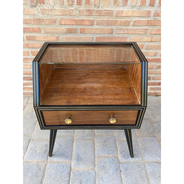 Mid Century Italian Nightstands with Glass, 1960s, Set of 2 For Sale - Image 10 of 18