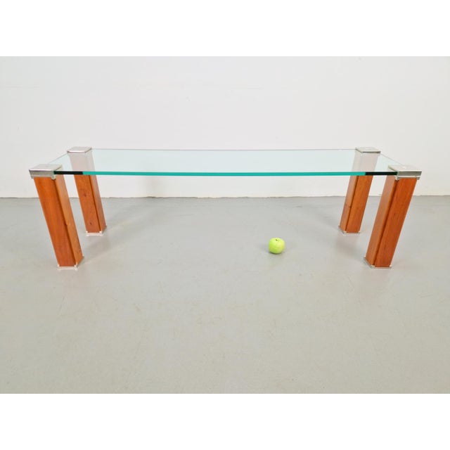 Pioneer T66 Cherry Wood & Glass Side Table from Peter Ghyczy, 1980s For Sale - Image 11 of 16