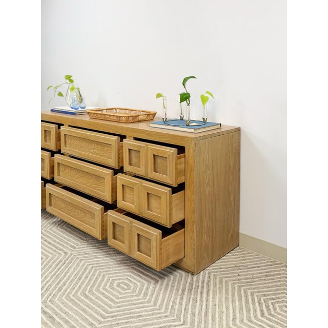 Mid 20th Century Thomasville Blonde Oak 9-Drawer Dresser Vintage Bedroom Storage For Sale - Image 13 of 15