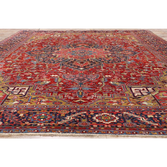 Late 19th Century Persian Heriz Rug, 10'00 X 13'10 For Sale - Image 9 of 10