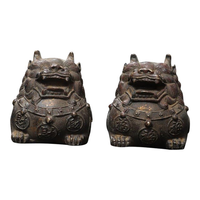 Pair of Gilt Bronze Figures of Mythical Beasts (Pixiu) For Sale