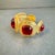Chanel Red Gripoix Cabachon Glass Bracelet Vintage Gold Tone Cuff For Sale - Image 6 of 11