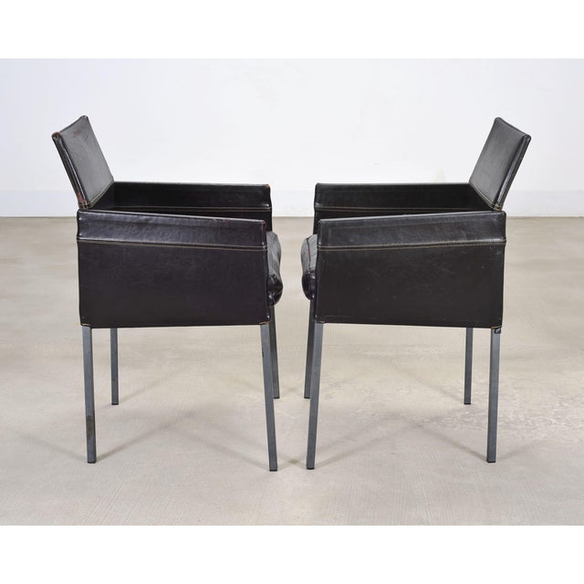 Set of Twelve Karl Friedrich Forster Texas Leather Dining Armchairs For Sale - Image 11 of 18