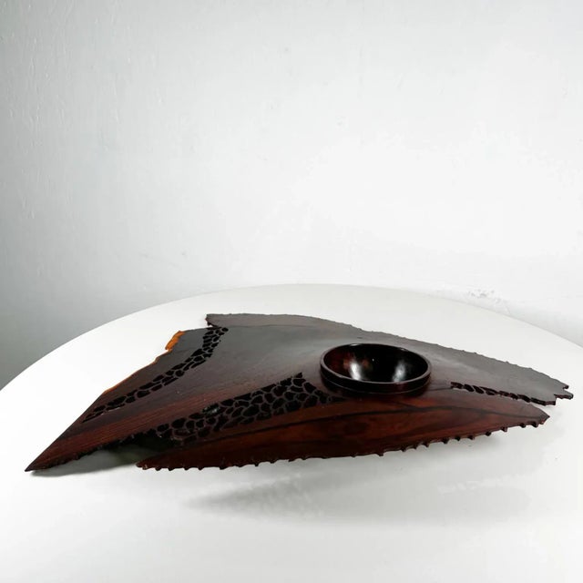 1970s 1970s Handcrafted Organic Rosewood Lattice Table Sculpture For Sale - Image 5 of 16