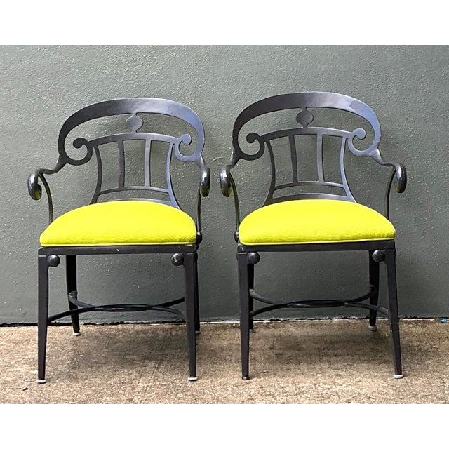 After Veneman Aluminum Armchairs in Ralph Lauren “Salt Marsh” - Pair For Sale - Image 18 of 18