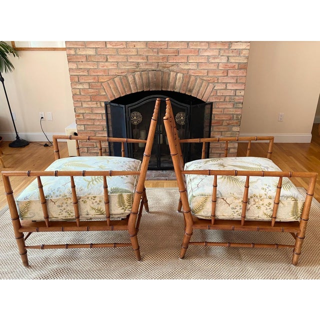 Chinoiserie Style Bamboo Lounge Chairs by Bernhardt, a Pair For Sale - Image 14 of 18
