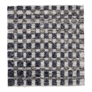Modern Moroccan Style Handmade Geometric Blue Custom Wool Rug