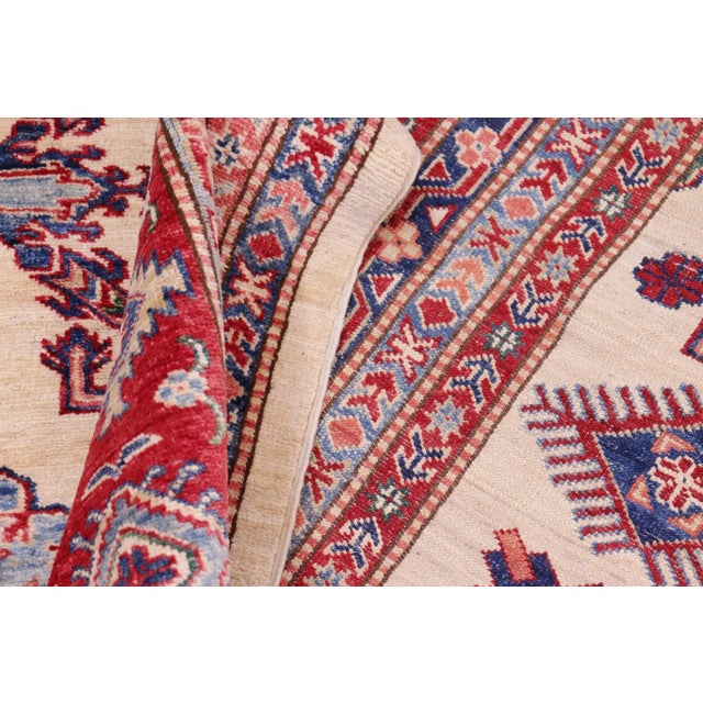 Beige 1990s 1990s Rustic Kazak Beige/Red Wool Rug - 8'1'' X 9'7'' For Sale - Image 8 of 10