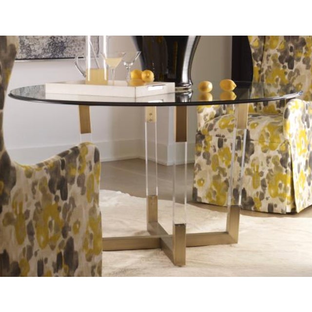 Modern Mecox Acrylic and Brass Dining Table For Sale - Image 3 of 5