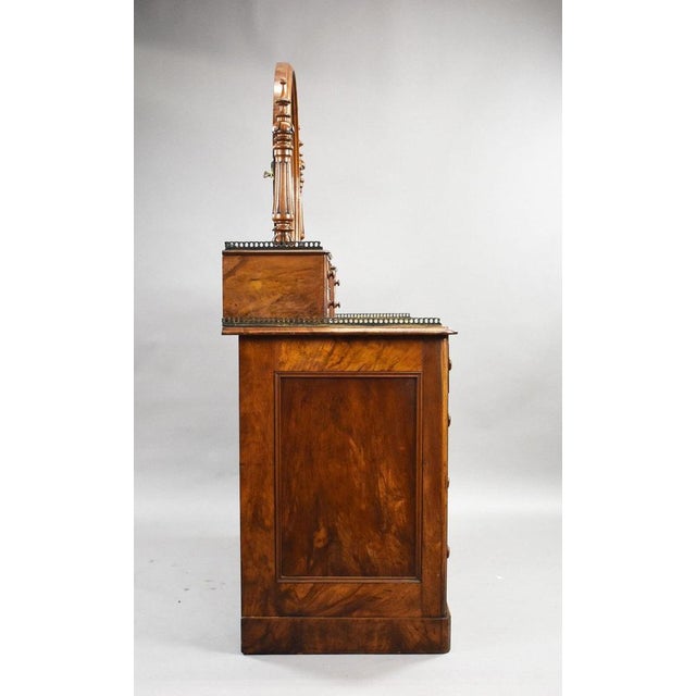 Victorian Burr Walnut Dressing Table, 1860s For Sale - Image 9 of 12