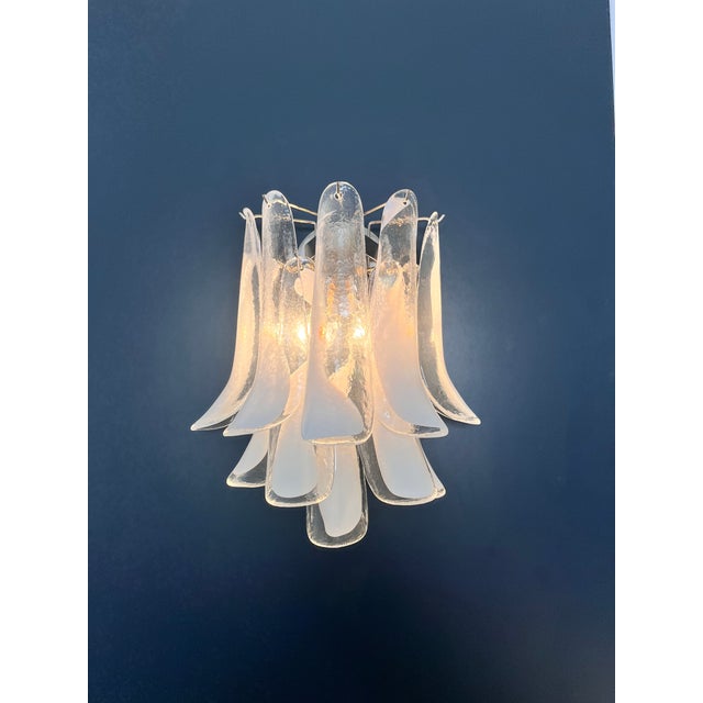 White White Murano Glass Prisms Wall Lamps, 2000, Set of 4 For Sale - Image 8 of 9