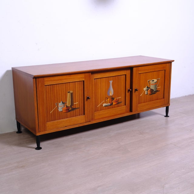 Mid-Century Sideboard in Hand-Painted Wood, 1950s For Sale - Image 18 of 18