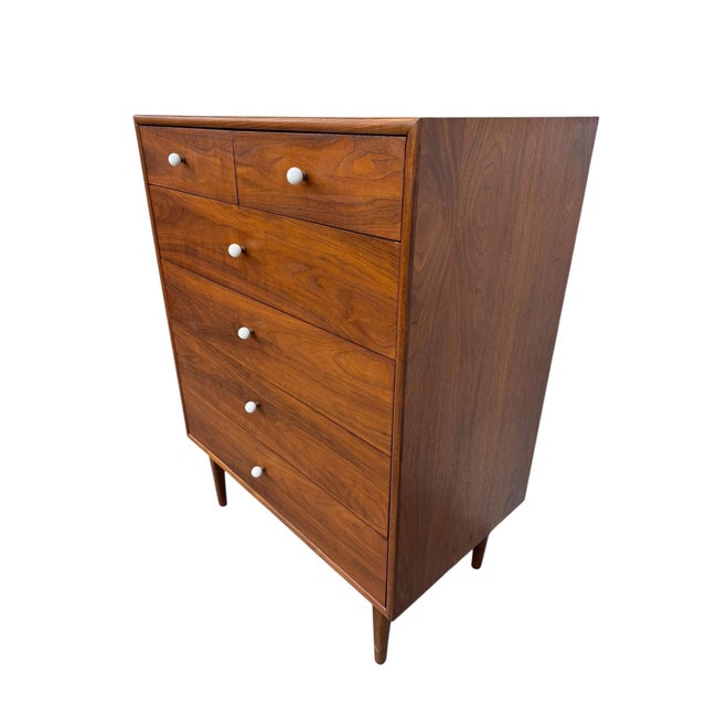 Mid-Century Modern Mid-Century Modern Drexel Declaration Walnut High Chest For Sale - Image 3 of 9