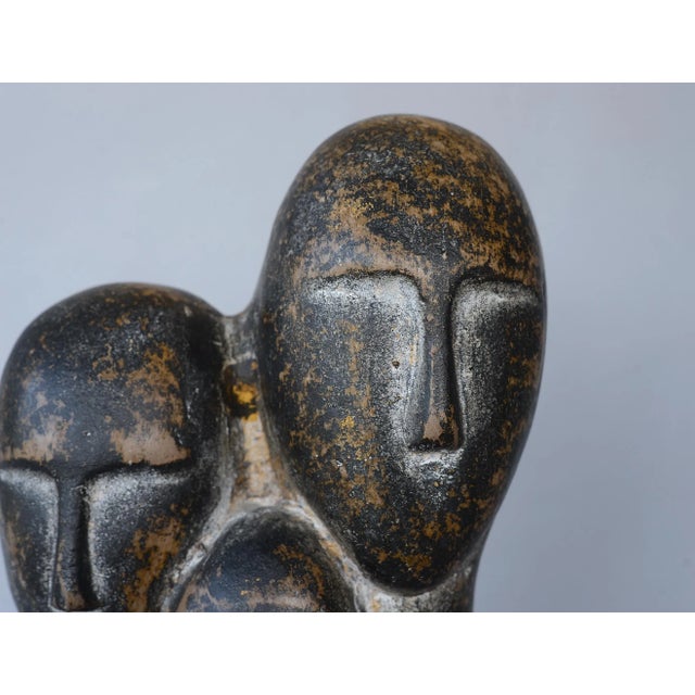 Modernist Abstract Brancusi Style Ceramic 3-Head Sculpture For Sale In San Francisco - Image 6 of 13