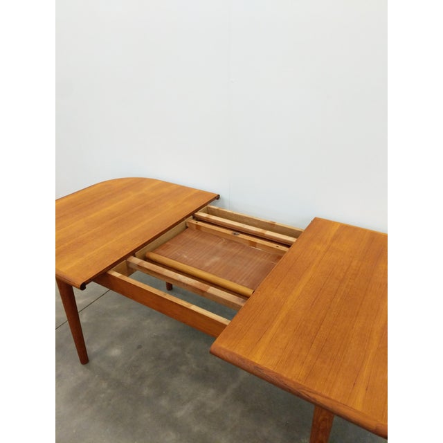 Vintage Mid Century Modern Teak Extendable Dining Table For Sale - Image 10 of 11