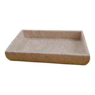 Vintage Botticino Marble Tray For Sale