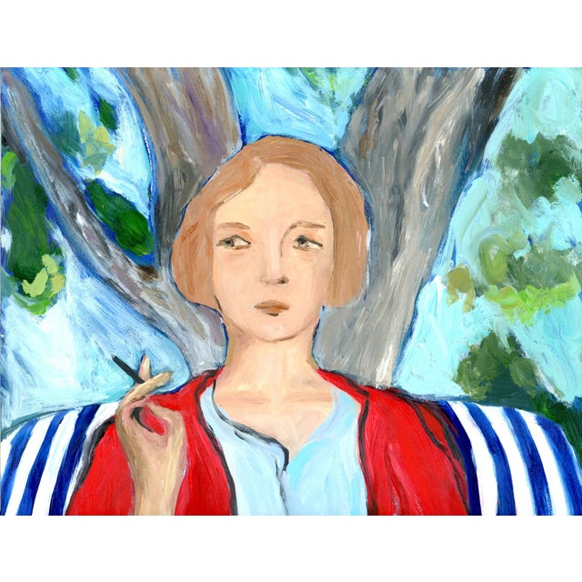 Cat Lady, Contemporary Figure Portrait Oil Painting by Alexandra Swistak For Sale - Image 4 of 4