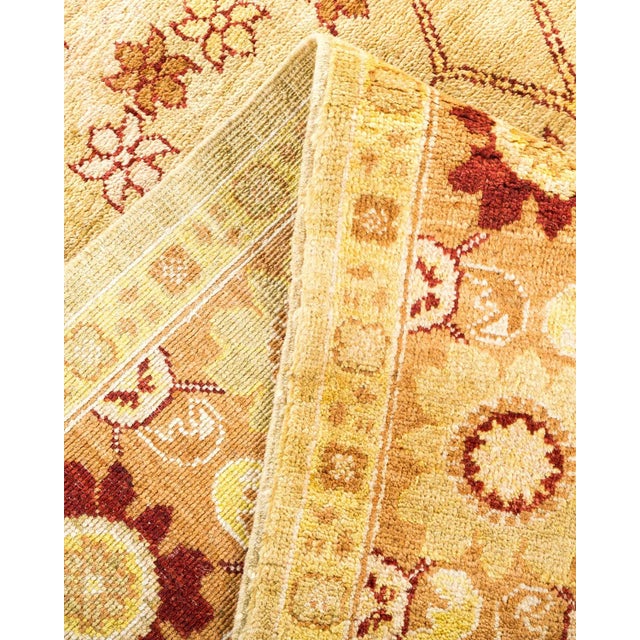 Vintage Traditional Hand Knotted Wool Area Rug, Gold - 6'3" X 9'3" For Sale In New York - Image 6 of 9