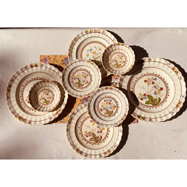 1930s Copeland Spode Cowslip Bone China Dinnerware Set, 8 Pieces For Sale - Image 14 of 18