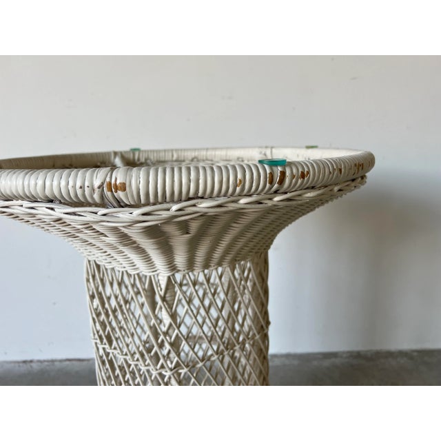 Vintage Woven Wicker Dining Table Base For Sale - Image 12 of 13