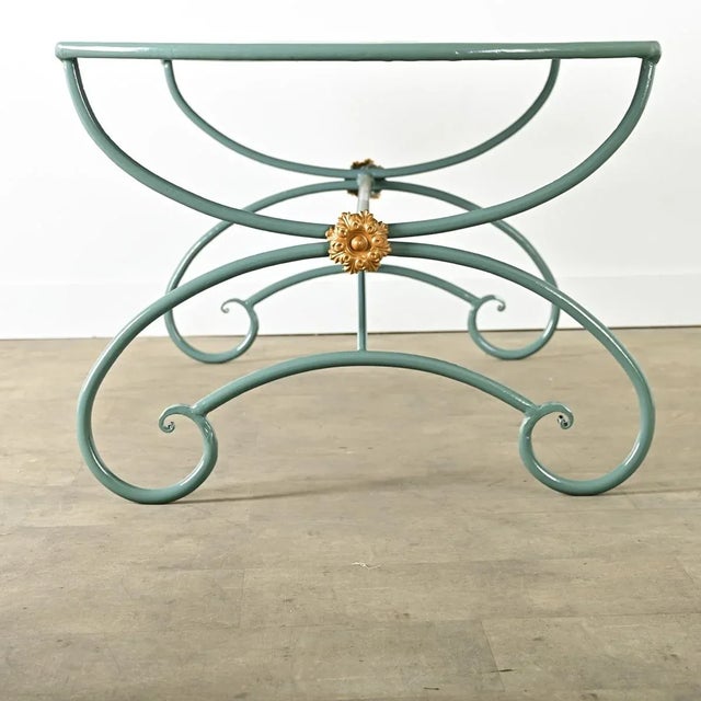 Dimensions: 29” H x 76” W x 37 ½” D A heavy cast iron 19th Century Parisian boucherie or presentation table (like those...