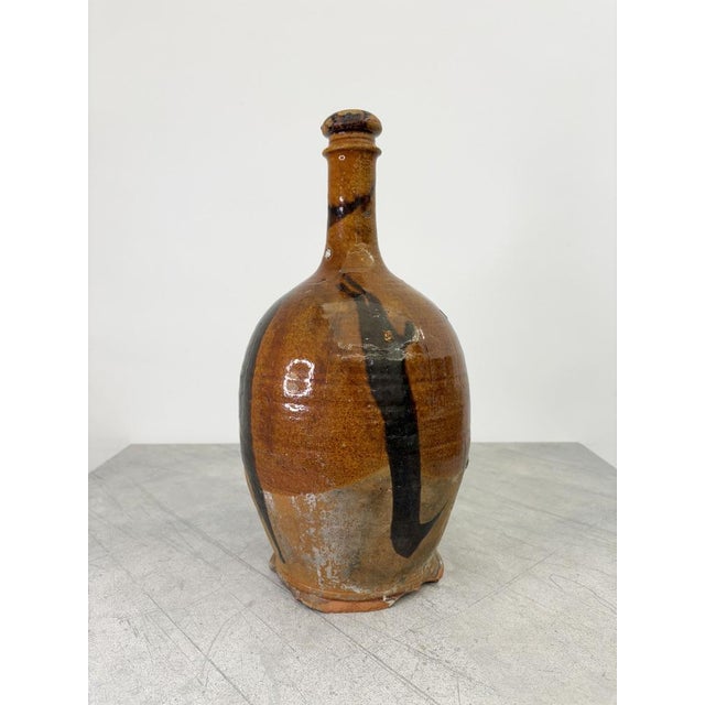 Black Large Antique Striped Bottle For Sale - Image 8 of 13