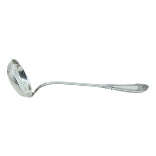 Silver Soup Ladle with Shell-Shaped Handle and Grooves For Sale