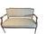 Mid 20th Century French Carved Natural Wood Settee with Modern Geometric Pattern Beige Upholstery For Sale - Image 13 of 18