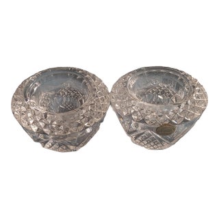 Gorgeous Pair of Cristal D Arques France Crystal Candle Holders For Sale