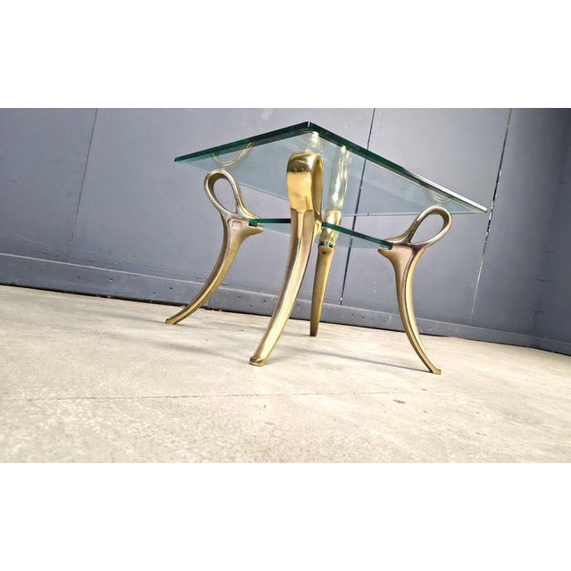 Brass and Glass Coffee Table, 1970s For Sale - Image 6 of 13
