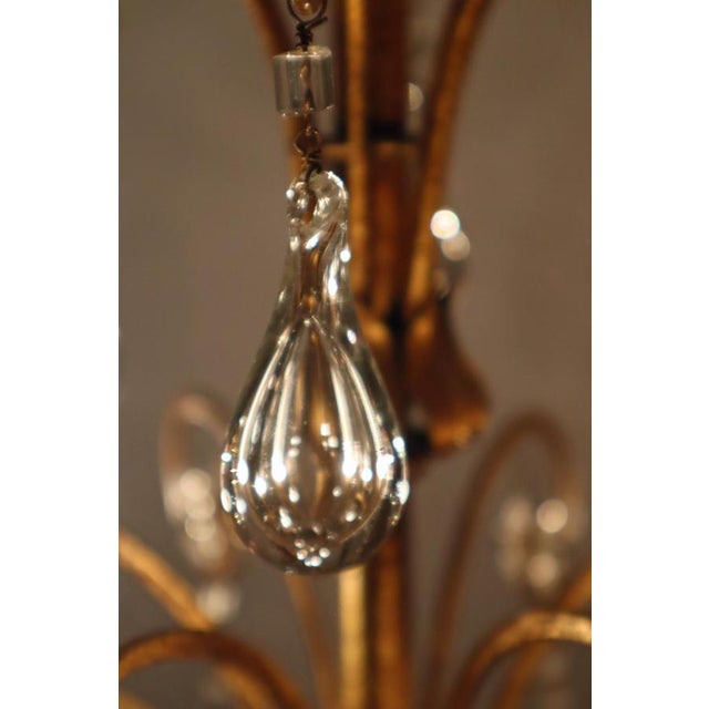 Hollywood Regency Hollywood Regency Golden Stars and Water Drops Chandelier, Italy, 1930s For Sale - Image 3 of 18