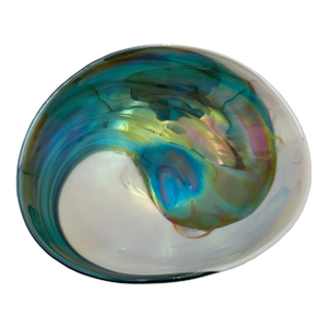 Murano Glass Dish Home Decor Opalescent Swirl