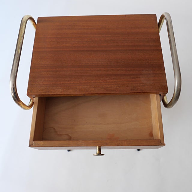 Wood Vintage Bedside Table by Jacques Hitier, 1960s For Sale - Image 7 of 10