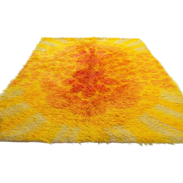 Mid-Century Modern Vintage Danish Rya Rug - 04'06 X 06'04 For Sale - Image 3 of 9