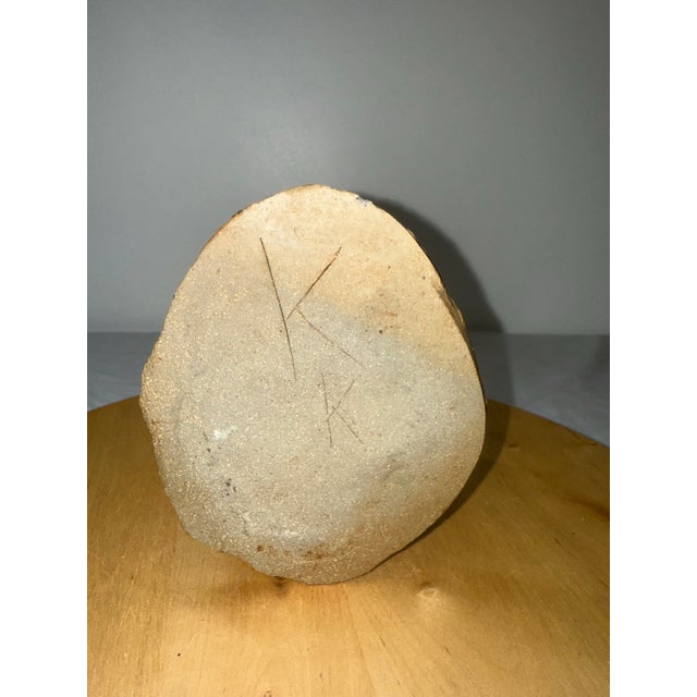 1970s Handmade Studio Art Pottery Bud Vase 3 Part Sculptural Dark Brown Green Black Glaze Signed 7” For Sale - Image 9 of 12