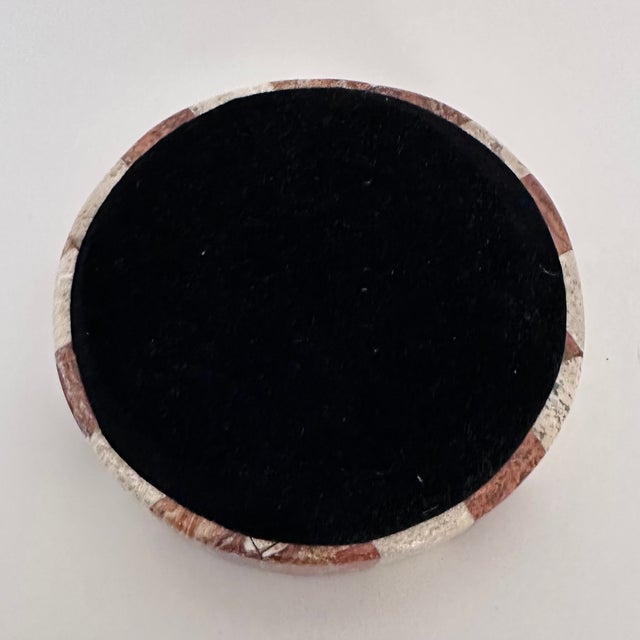 Checkerboard Stone Trinket Bowl For Sale In Los Angeles - Image 6 of 6