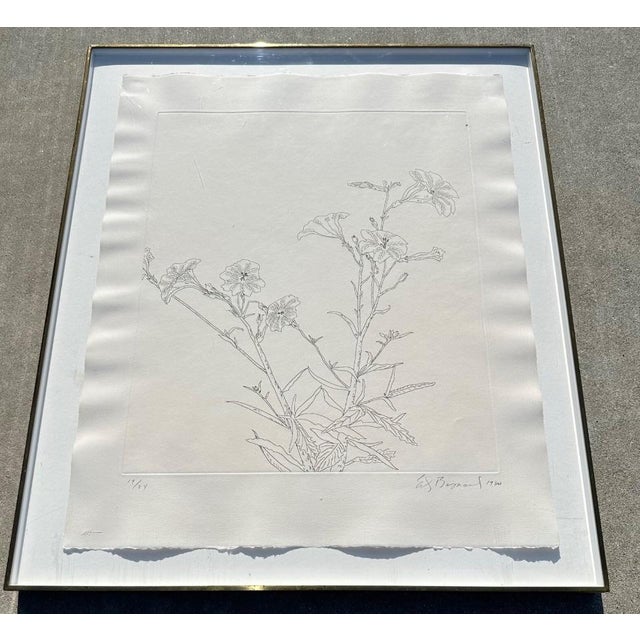 Paper Ed Baynard (American, 1940–2016) Floral, Flowers Etching Framed For Sale - Image 7 of 12