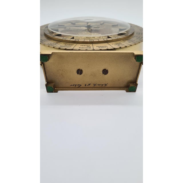 Modern Swiss Condor Table Clock with World Map, 1950s For Sale - Image 3 of 15