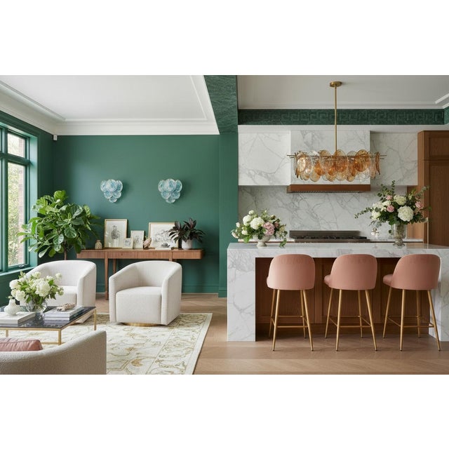 Vistosi Style Blue Alabaster Glass Wall Sconces - a Pair For Sale In Los Angeles - Image 6 of 6