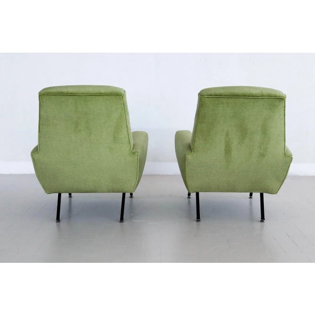 Set of Italian Armchairs in Green Velvet, 1960s For Sale - Image 10 of 16