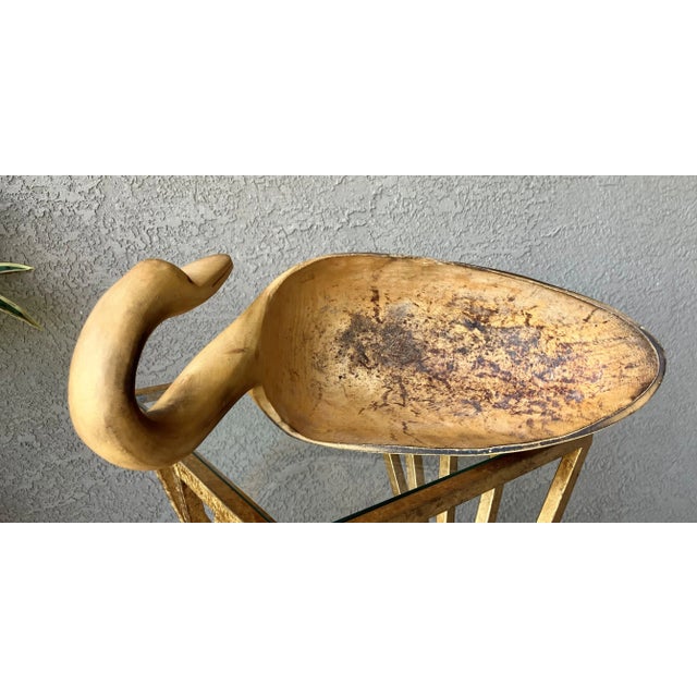Mid 20th-Century Hand-Hewn Swan-Shaped Decorative Wooden Bowl / Cachepot, Mexico For Sale - Image 9 of 18