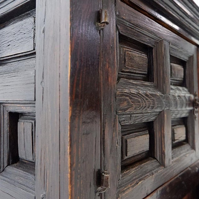 Brown Brutalist Spanish Cabinet in Wood, 1950s For Sale - Image 8 of 16