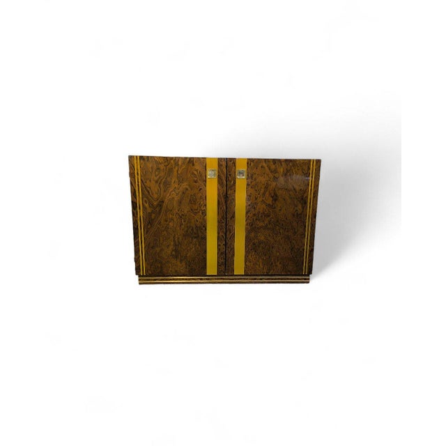 Chest of Drawers in Elm Burl and Brass by Gaggioli, 1970 For Sale - Image 9 of 18