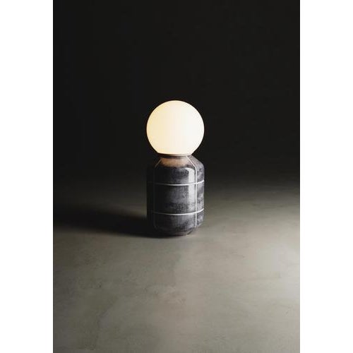 Large Navazi Table Lamp in Scorched Coal Ceramic and Frosted Glass by Svitanok For Sale - Image 9 of 10