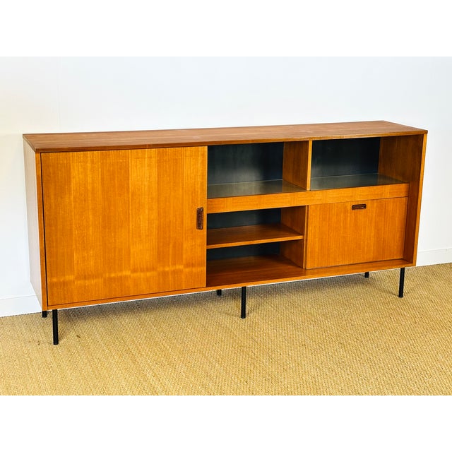 Mid-Century Modern Tall Scandinavian Teak Sideboard, 1960s For Sale - Image 3 of 18