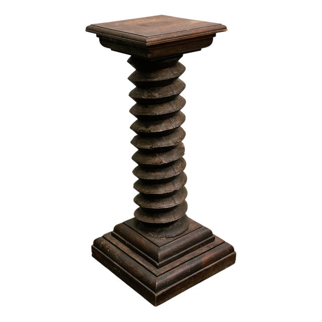 French Antique Wooden Pressoir Press Screw Column For Sale