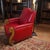 Red Rare Vintage Full Grain Leather Recliner For Sale - Image 8 of 11