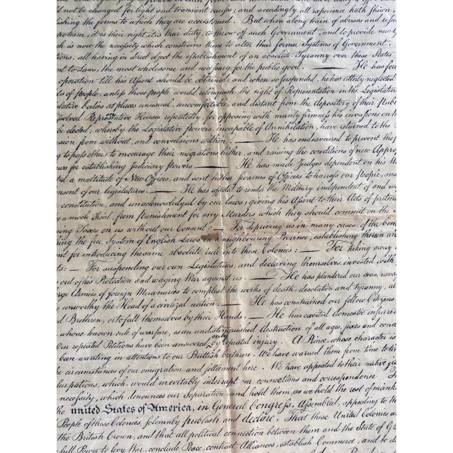 Declaration of Independence 1895 Sherwood Lithograph Rare Bicentennial Framed For Sale In San Francisco - Image 6 of 12