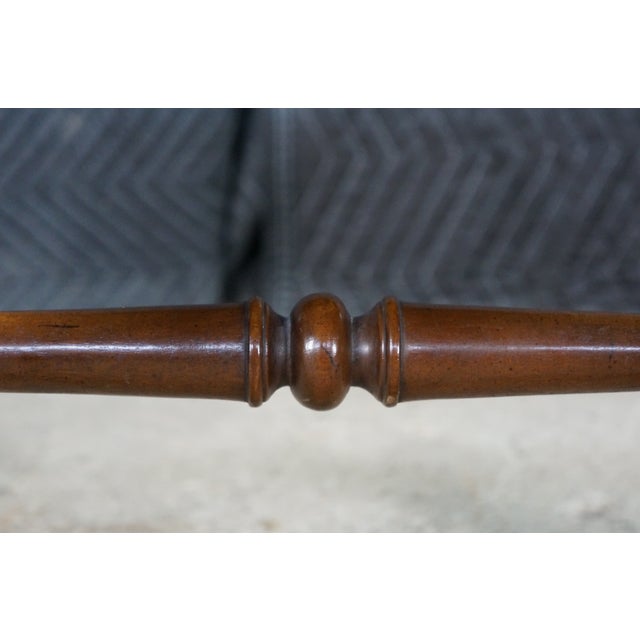Antique English Regency Mahogany X Frame Paisley Tufted Ottoman Stool Bench For Sale - Image 6 of 18